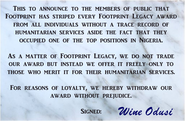 Withdrawn Awards